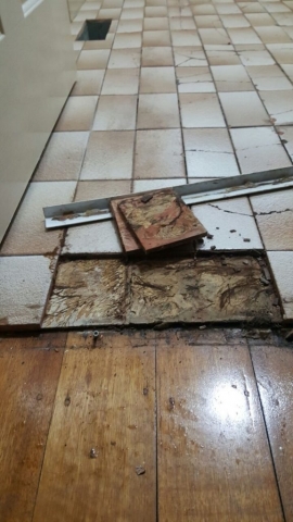 ACM found under tiles.